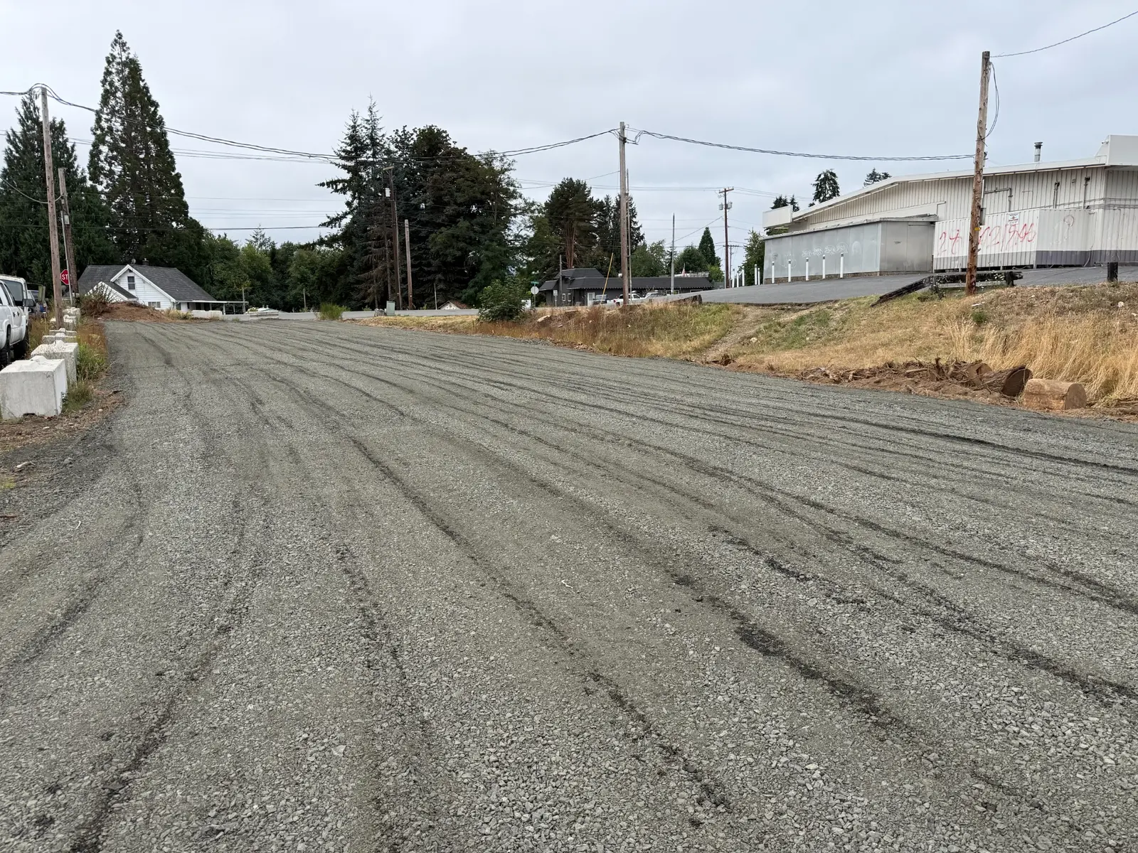 Completed gravel access and parking surface